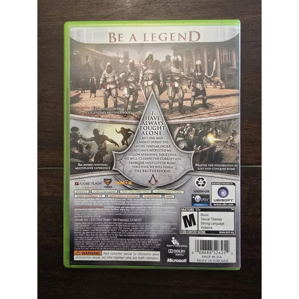 Assassin's Creed:‎ Brotherhood (Microsoft Xbox 360, 2010)